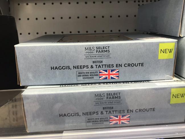 The 'British haggis, neeps and tatties en croute' dish received backlash on Twitter