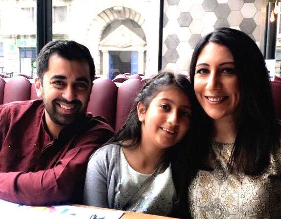 Nadia El-Nakla with her husband Humza Yousaf and daughter Maya