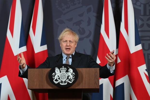 The National: Boris Johnson unveiled the UK’s narrow free trade deal with the European Union on Christmas Eve Picture: Paul Grover/PA Wire 