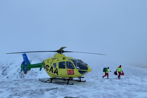 Scotland’s Charity Air Ambulance’s Helimed 76, based at Perth, had been scrambled in response to the emergency