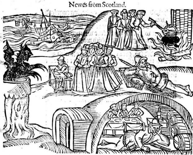 The National: The North Berwick Witches meet the Devil in the local kirkyard, from a contemporary pamphlet