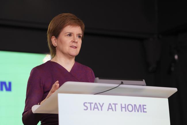 Nicola Sturgeon said the 'stay at home' order would be removed from Friday