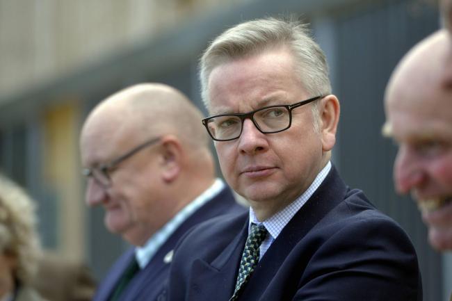 Michael Gove faced questions from journalists at a news conference in Scotland