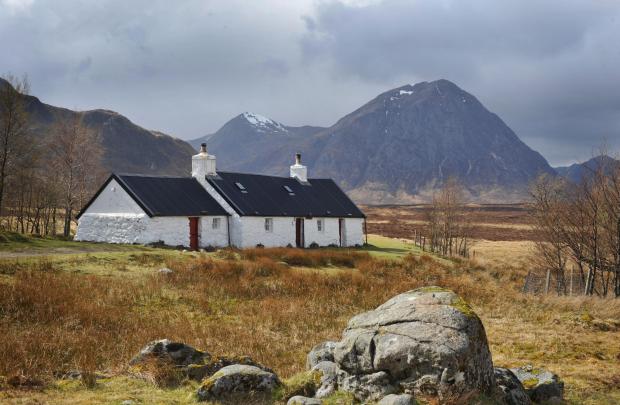 The National: Blackrock Cottage in Glen Coe with Buachaille Etive Mor in the background. Picture: Julie Howden/The Herald