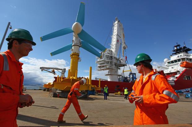 The National: The AK-1000 tidal energy turbine is seventy three feet tall and weighs one hundred and thirty tons and is thought to be the largest tidal energy turbine in the world
