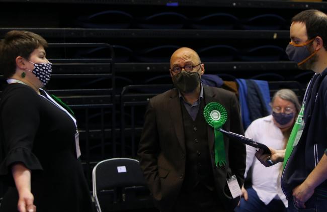 Patrick Harvie, co-leader of the Scottish Greens, pictured with party colleagues. Photo: Colin Mearns