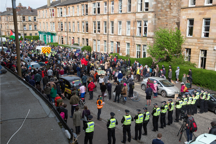 Scotland reacts as Home Office brands Kenmure Street protesters a 'mob'