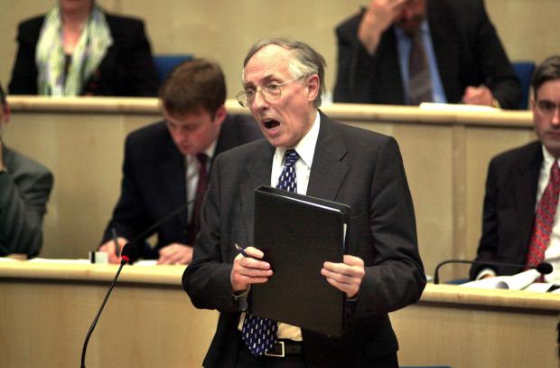The National: Scottish First minister Donald Dewar at his first Scottish Question time in the Scottish parliament since being taken into Glasgow Royal Hospital for tests on his heart..