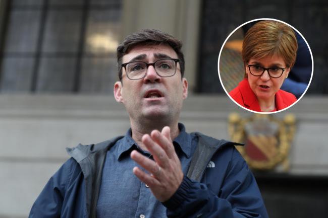Andy Burnham and Nicola Sturgeon clashed earlier this year over a ban on non-essential travel to Manchester