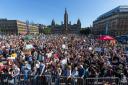 Young Scots joined global climate protests in Glasgow. Photograph: Colin Mearns