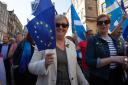 March to remain in the EU: Joanna Cherry MP on the march. Photograph by Colin Mearns