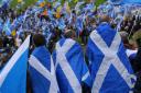 Pro-independence marchers during an All Under One Banner event in Edinburgh