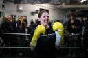 Liberal Democrat leader Jo Swinson in the boxing ring at Total Boxer in Crouch End, London