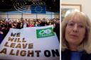Dr Kirsty Hughes spoke at the Open Minds event on Tuesday. Left: The Greens/EFA group held a candlelit vigil ahead of Scotland's EU exit