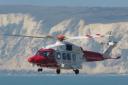 The Coastguard's helicopter was deployed to pick up the casualty who was forced to abandon ship after a fire