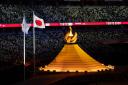 The Olympic Flame following the opening ceremony of the Tokyo 2020 Olympic Games at an empty Olympic Stadium in Japan
