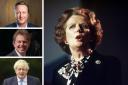 The shadow of Margaret Thatcher has hung over every prime minister since. Shown from top left: David Cameron, Tony Blair, and Boris Johnson