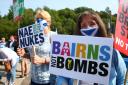 Protesters gather at an All Under One Banner event in August showed their opposition to nuclear weapons on the River Clyde. Pic: Colin Mearns