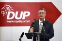 Democratic Unionist Party leader Sir Jeffrey Donaldson makes a key note speech on the Northern Ireland Protocol. Photo: PA