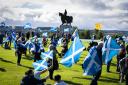 A socially-distanced rally was held at Bannockburn field