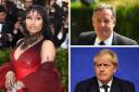 Nicki Minaj sparked a row with Piers Morgan, top right, and UK Prime Minister Boris Johnson