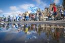 Supporters of Yes march to the site of the Battle of Bannockburn