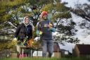 Volunteers helping to plant trees for the 'wee forest' in East Pilton, Edinburgh