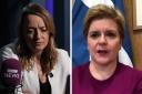First Minister Nicola Sturgeon (right) spoke to the BBC's departing political editor Laura Kuenssberg
