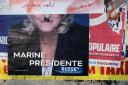 An electoral poster of French far-right presidential candidate Marine Le Pen outside Lyon, central France