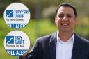 Scottish Labour leader Anas Sarwar, and details from the differing English and Scottish versions of his party's campaign leaflets