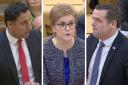 From left: Anas Sarwar, Nicola Sturgeon, and Douglas Ross were more focused on the council elections than FMQs