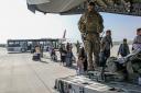 UK citizens residing in Afghanistan boarding a RAF plane