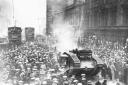 A tank rolls in to stop the Red Clydeside strikers