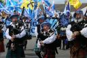Saor Alba Pipes and Drums are self-organised, and other musicians are more than welcome at All Under One Banner marches. Photograph: Colin Mearns