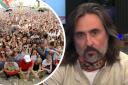 Neil Oliver is back from battering the weather. He has a new target now - Glastonbury