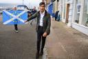 Rishi Sunak during his first trip to Scotland  on the Isle of Bute when he was chancellor and accosted by an independence supporter