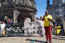 Climate Camp Scotland activists joined Migrants Organising for Rights and Empowerment campaigners in Aberdeen today