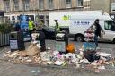 The streets of Edinburgh are strewn with rubbish amid the ongoing strikes