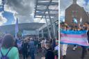 Activists from four of Holyrood's political parties marched on the Scottish Parliament on the first day after summer recess