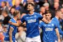 Rangers striker Antonio Colak celebrates his first goal against Dundee United at Ibrox yesterday