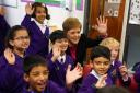Nicola Sturgeon and school pupils