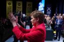 First Minister Nicola Sturgeon after delivering her keynote speech during the SNP conference at The Event Complex Aberdeen