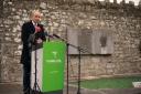Taoiseach Micheal Martin speaking at the annual Fianna Fail commemoration of Wolfe Tone in Bodenstown, Co. Kildare.