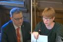 Labour councillor Scott Arthur (left) and Green councillor Claire Miller at the Edinburgh council committee meeting