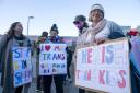 Protesters in favour of Gender Recognition Reform outside Holyrood
