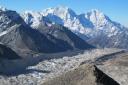 The Khumbu Glacier in north-eastern Nepal between Mount Everest and the Lhotse-Nuptse