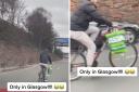'Only in Glasgow': Shocking clip of man CYCLING on M8 goes viral on TikTok