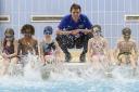 Olympic, World & Commonwealth Champion Duncan Scott with youngsters on the Learn to Swim programme