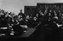A courtroom scene during the trial of Oscar Slater in Glasgow on May 1, 1909