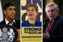 Polling found that Nicola Sturgeon is the most popular politician in Scotland, with Gordon Brown (right) close behind. Prime Minister Rishi Sunak (left) scored significantly lower